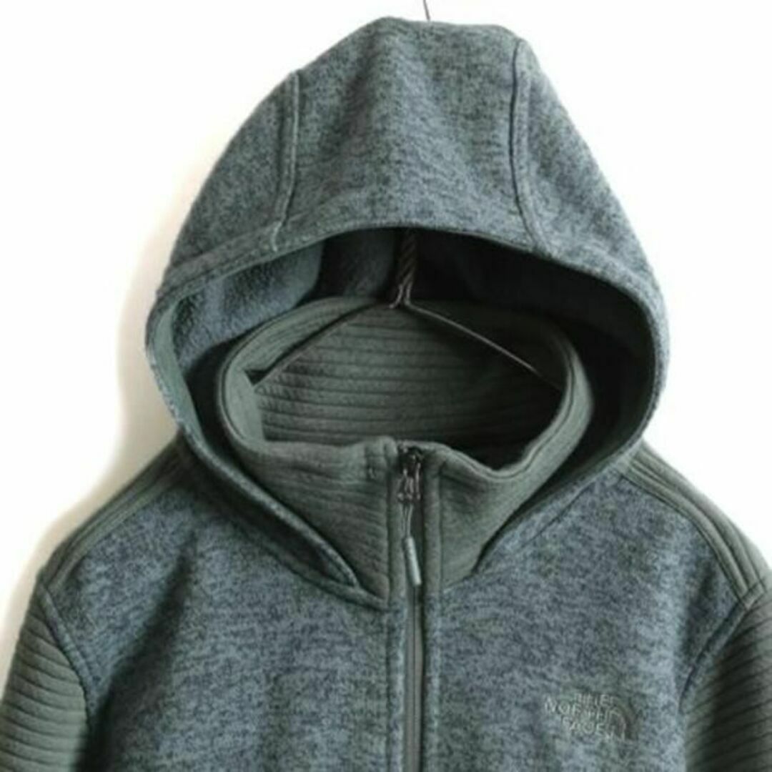 THE NORTH FACE(ザノースフェイス)のUS企画 ノースフェイス セーター フリース パーカー ジャケット XL 杢 緑 レディースのジャケット/アウター(ブルゾン)の商品写真