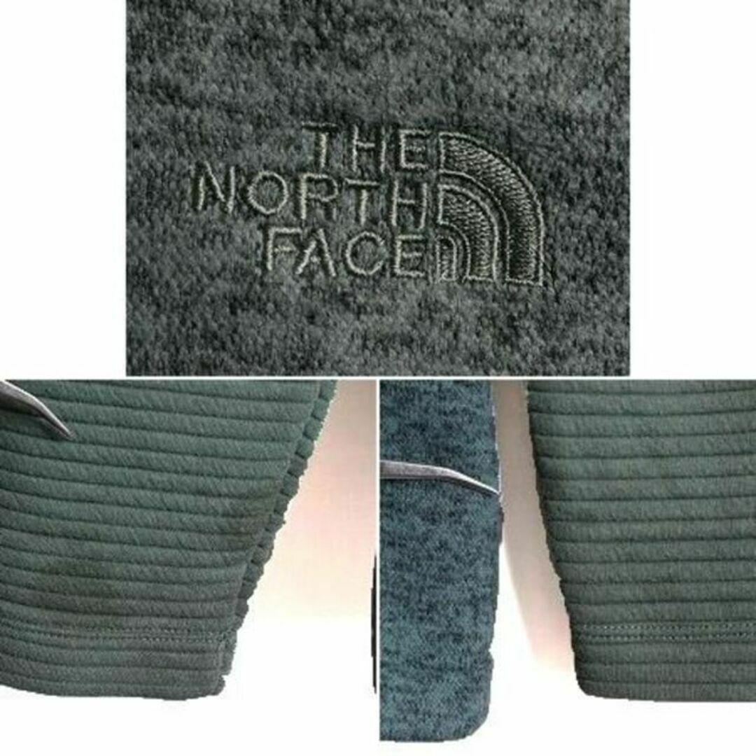 THE NORTH FACE(ザノースフェイス)のUS企画 ノースフェイス セーター フリース パーカー ジャケット XL 杢 緑 レディースのジャケット/アウター(ブルゾン)の商品写真