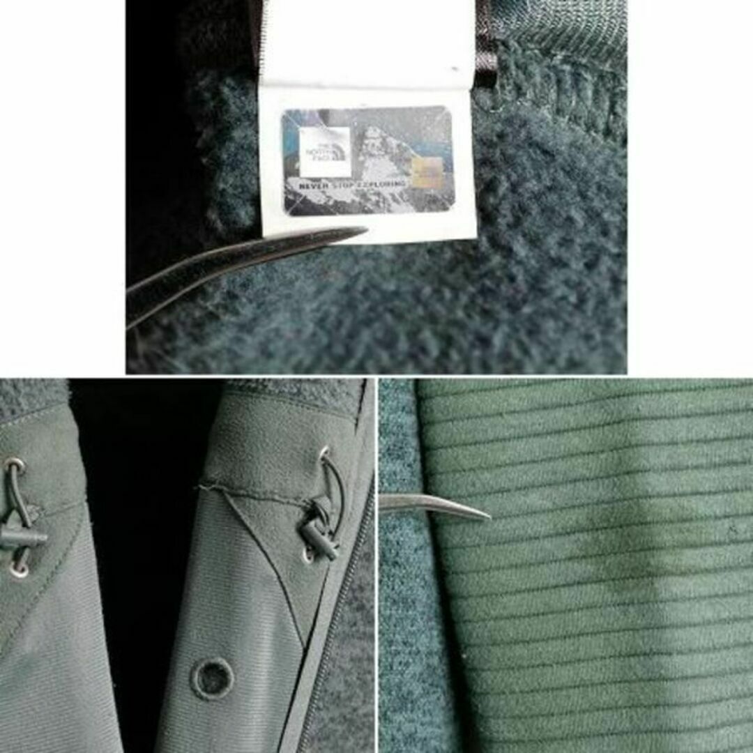 THE NORTH FACE(ザノースフェイス)のUS企画 ノースフェイス セーター フリース パーカー ジャケット XL 杢 緑 レディースのジャケット/アウター(ブルゾン)の商品写真