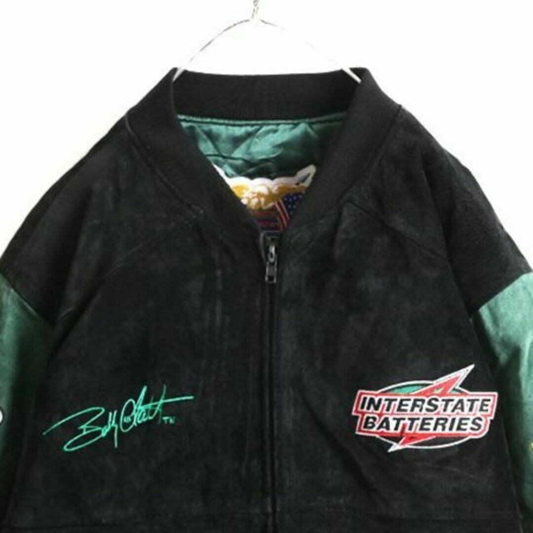 90s オールド ジェフハミルトン 本革 スエード レザー レーシング