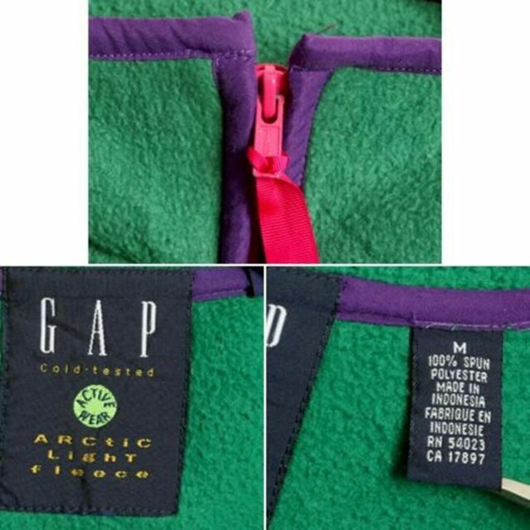 90s OLD GAP プルオーバー フリース ジャケット M ギャップ 緑 4