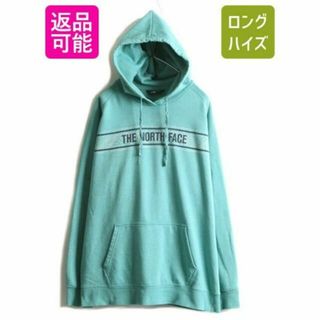 ザノースフェイス(THE NORTH FACE)のノースフェイス プリント スウェット パーカー プルオーバー 裏起毛 XXL 青(パーカー)