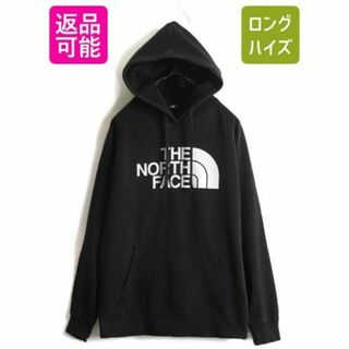 ザノースフェイス(THE NORTH FACE)のノースフェイス プリント スウェットパーカー L プルオーバー 黒 裏起毛(パーカー)