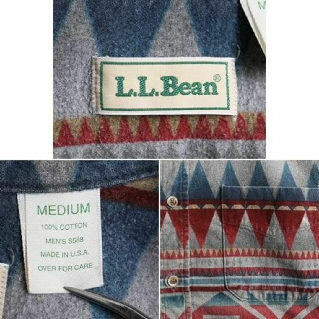 L.L.Bean(エルエルビーン)の90s USA製 エルエルビーン ネイティブ シャモアクロス ボタンダウンシャツ メンズのトップス(シャツ)の商品写真