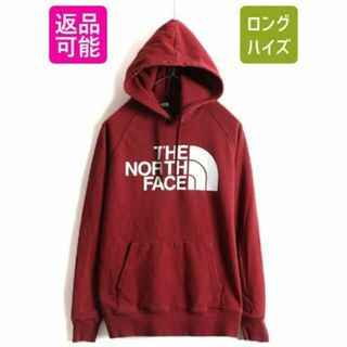 ザノースフェイス(THE NORTH FACE)のノースフェイス プリント スウェット フード パーカー 裏起毛 S バーガンディ(パーカー)