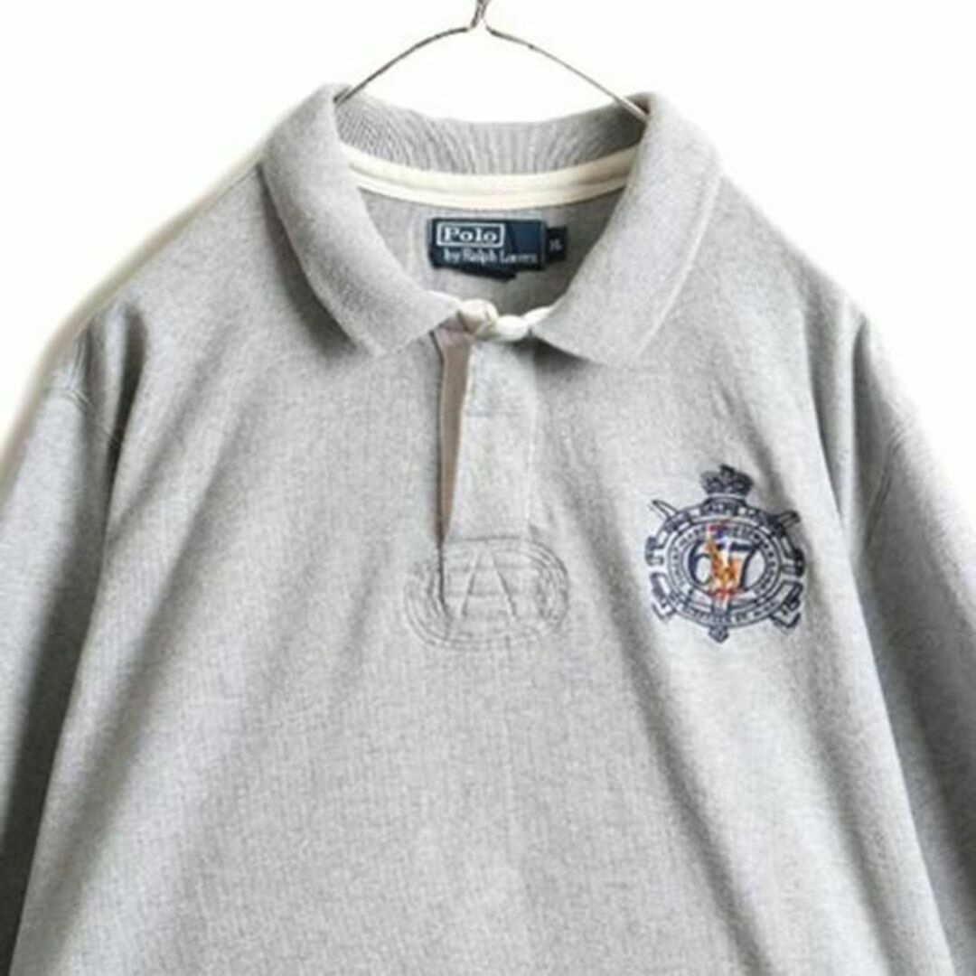 Ralph Lauren(ラルフローレン)のミドルポニー ポロ ラルフローレン 長袖 ラガーシャツ XL 灰 ラグビー メンズのトップス(シャツ)の商品写真