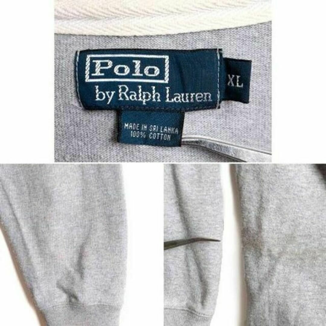 Ralph Lauren(ラルフローレン)のミドルポニー ポロ ラルフローレン 長袖 ラガーシャツ XL 灰 ラグビー メンズのトップス(シャツ)の商品写真