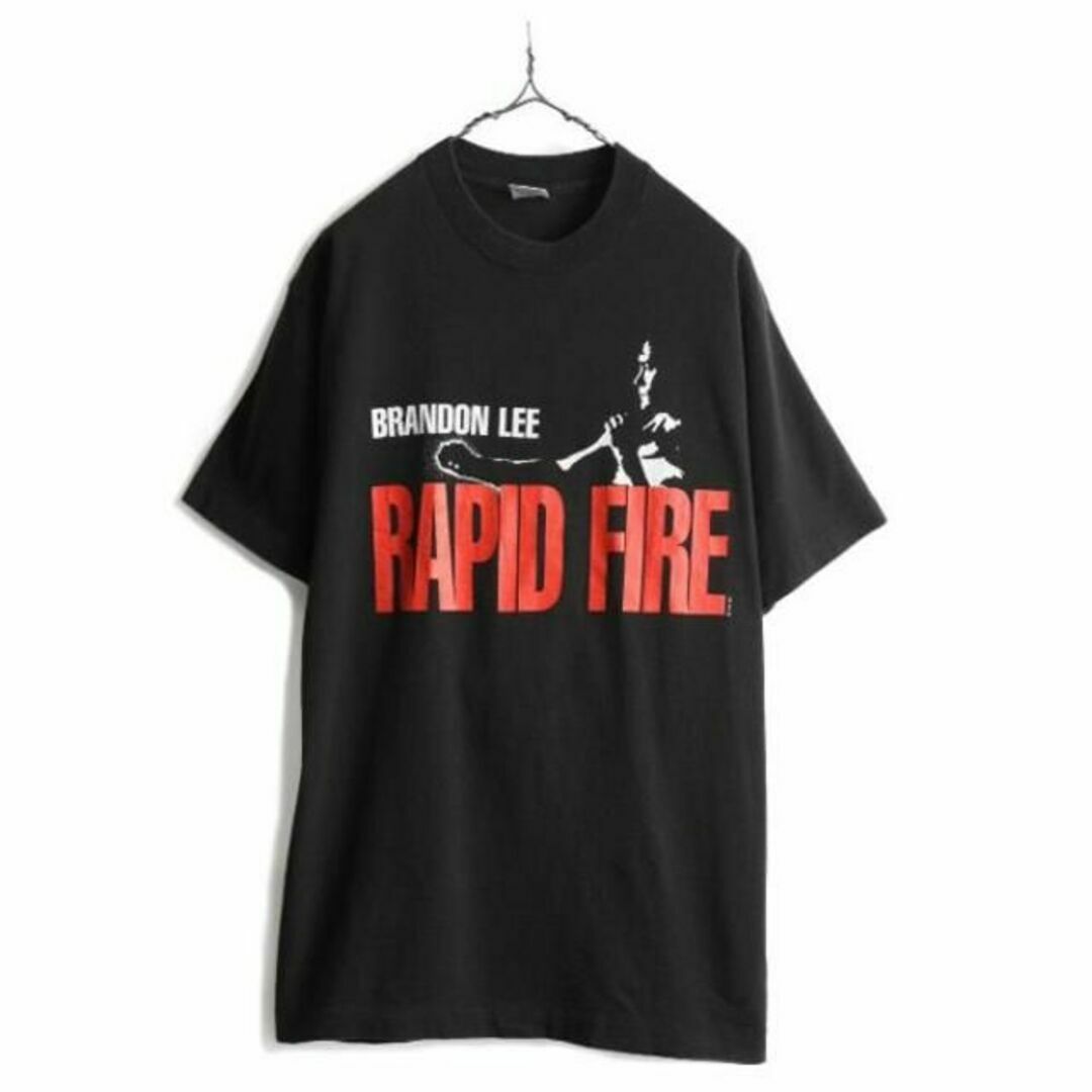 90s ブランドンリー RAPID FIRE プリント Tシャツ L ムービー メンズのトップス(Tシャツ/カットソー(半袖/袖なし))の商品写真