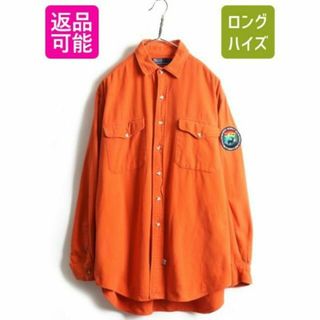 ラルフローレン(Ralph Lauren)の90s 初期 ポロスポーツ ラルフローレン シャモアクロス 長袖シャツ オレンジ(シャツ)