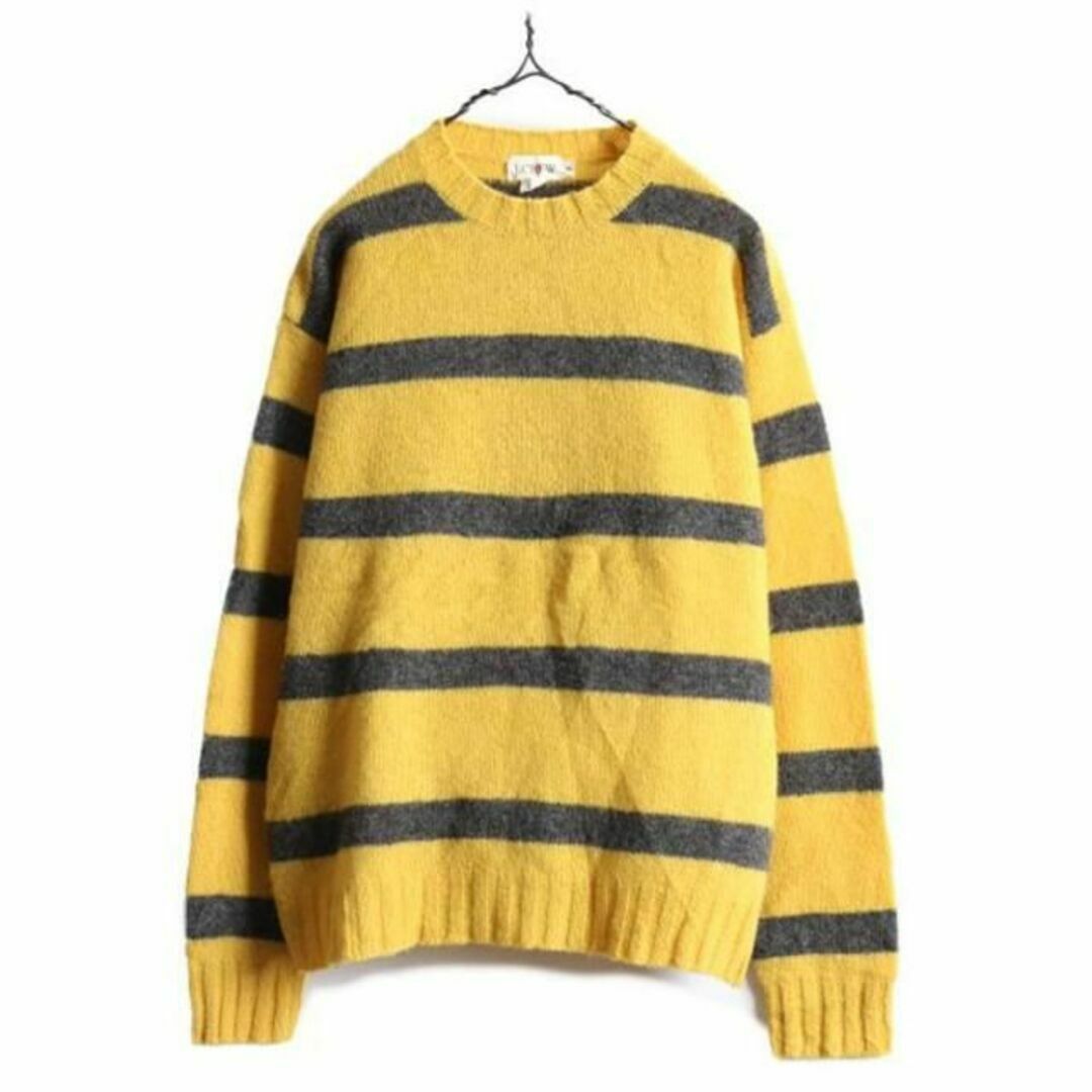 90s J CREW ボーダー ウール ニットセーター S 2トーン オールド