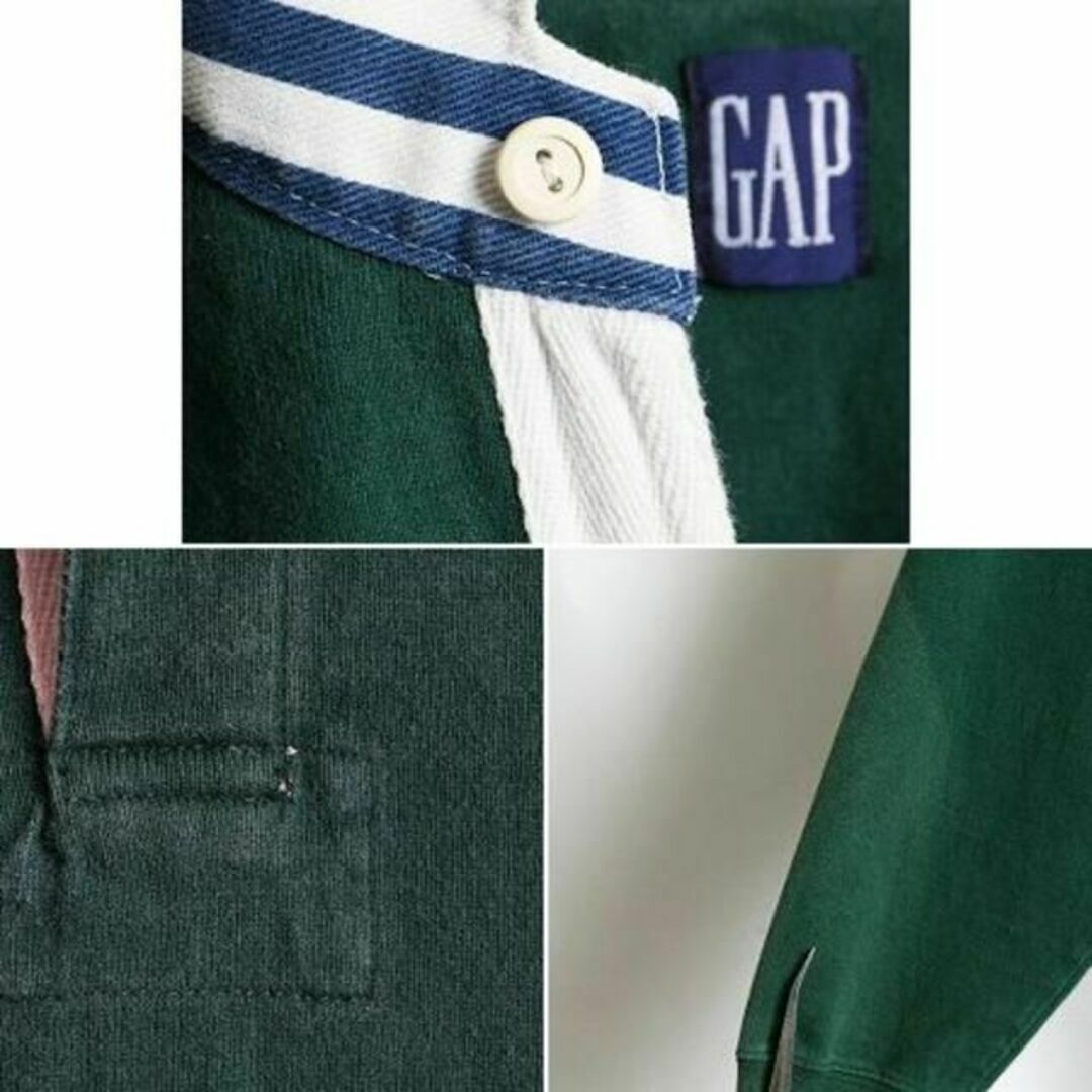 90s OLD GAP 長袖 ラガーシャツ L オールド ギャップ ラグビー