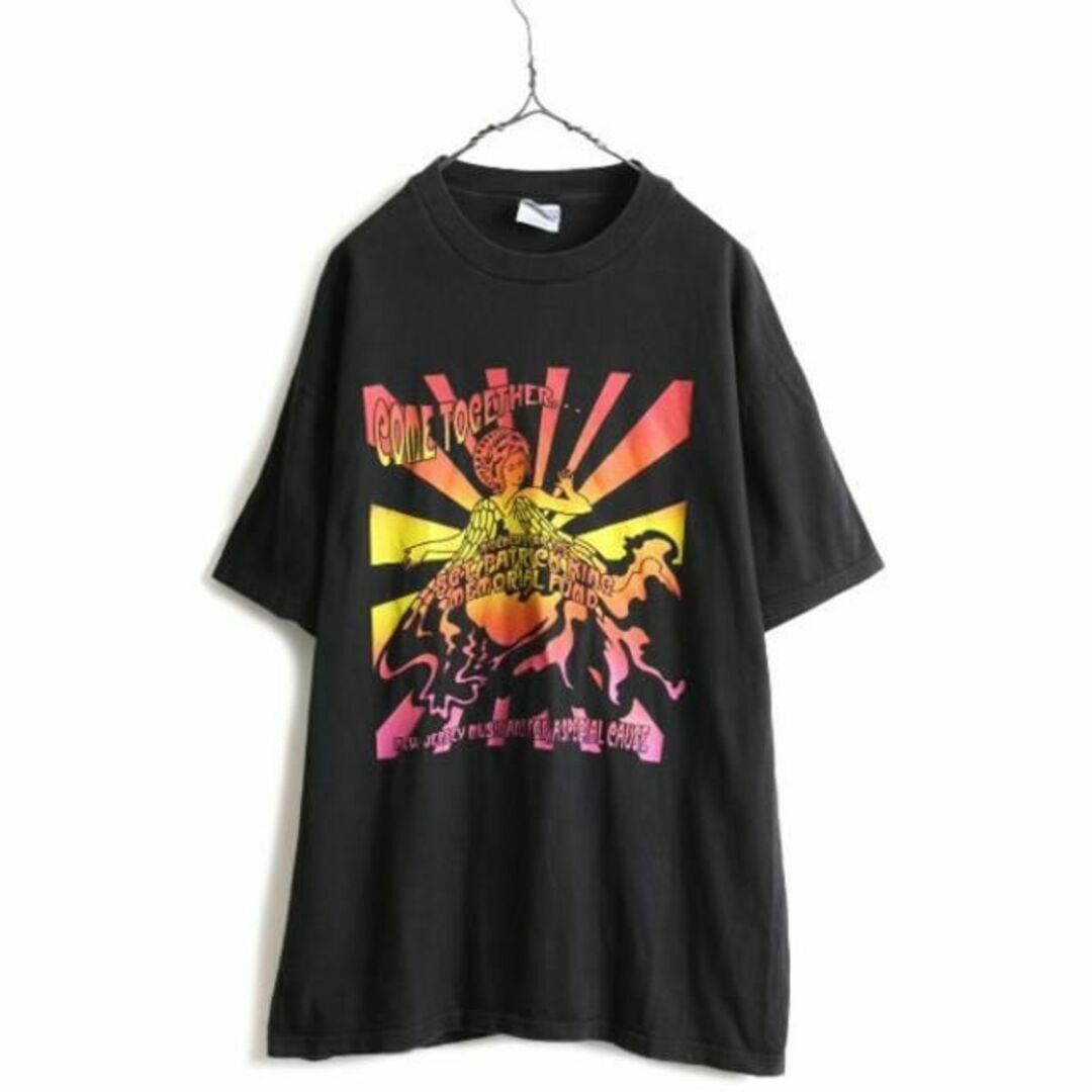 90s ボンジョヴィ ロック フェス 両面 プリント 半袖 Tシャツ XL 黒の 