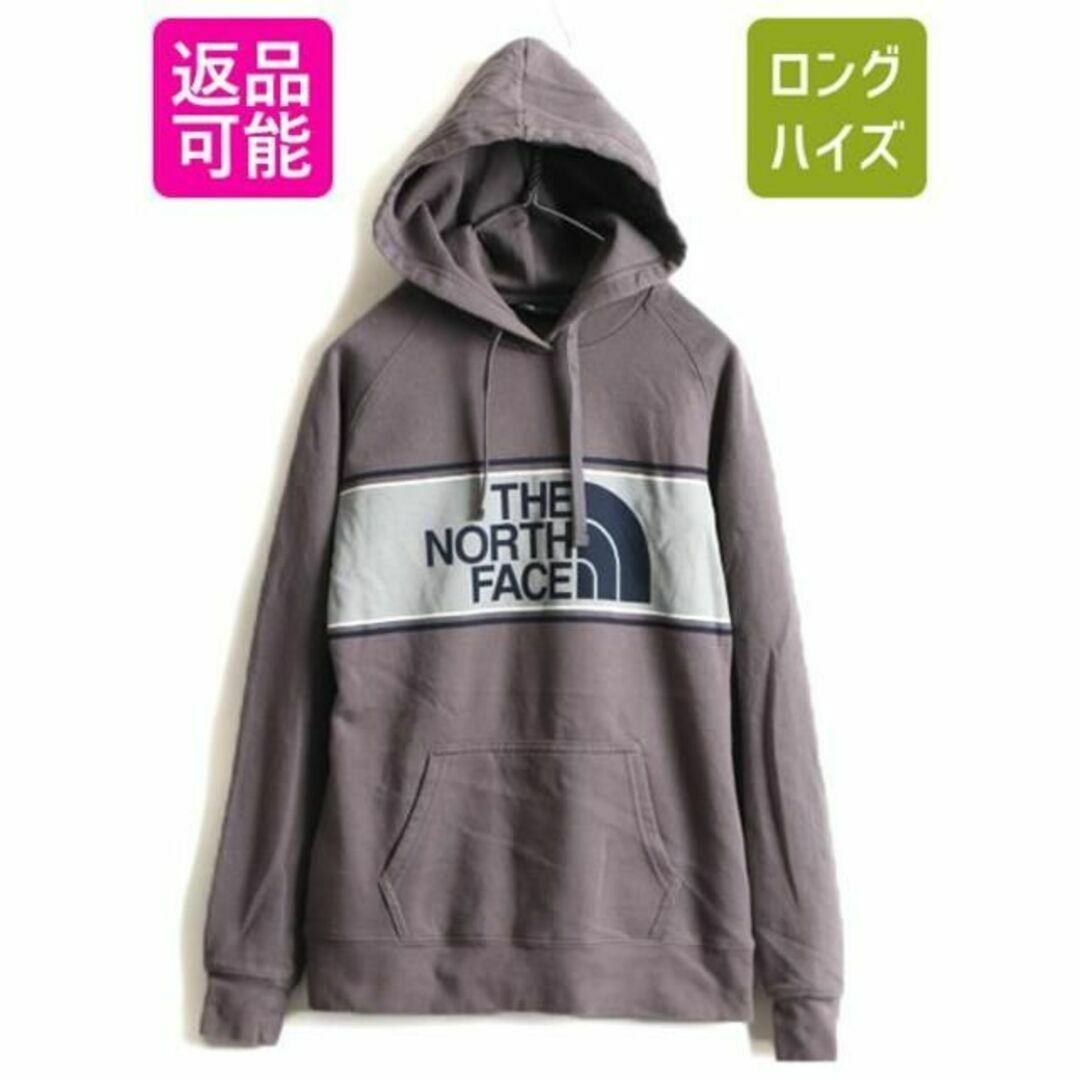 THE NORTH FACE - ノースフェイス プリント スウェット パーカー S 灰