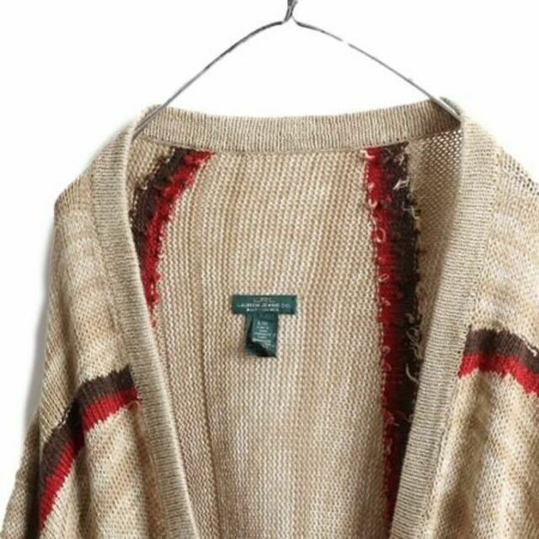 90s ラルフローレン ネイティブ ニット ガウン L XL カーディガン 薄手