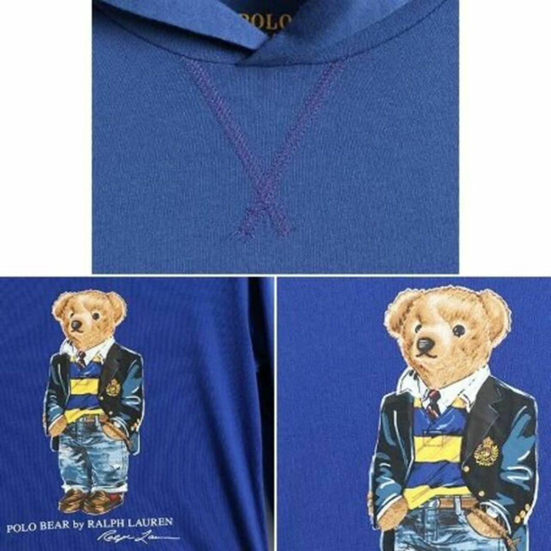 Ralph Lauren(ラルフローレン)のポロベア ポロ ラルフローレン プリント フード 長袖 Tシャツ 160cm 青 メンズのトップス(Tシャツ/カットソー(七分/長袖))の商品写真