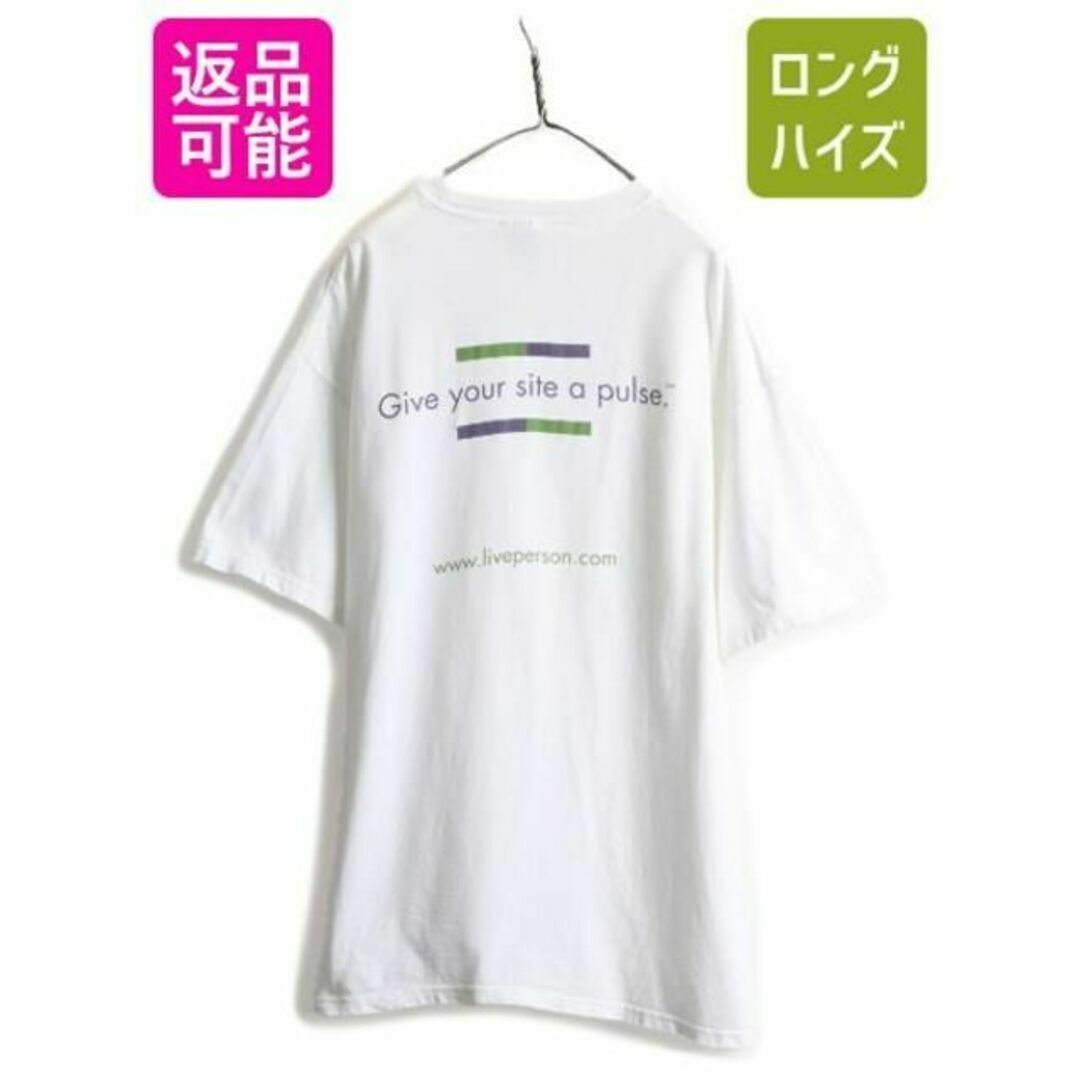 トップス未使用 00s 企業 両面 プリント 半袖Tシャツ XL 白 オールド ヘインズ