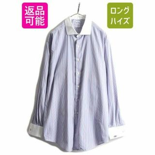 USA製 ブルックスブラザーズ ストライプ 長袖 クレリックシャツ XL ドレス