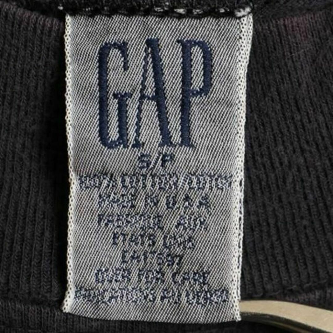 90s OLD GAP モックネック 長袖 Tシャツ S / ロンT 無地 紺 4