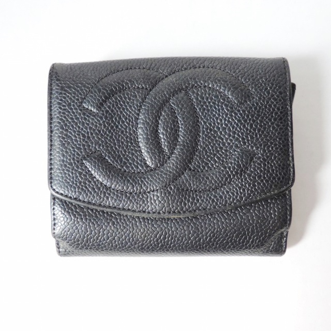 CHANEL - シャネル Wホック財布 - 黒 キャビアスキンの通販 by ブラン