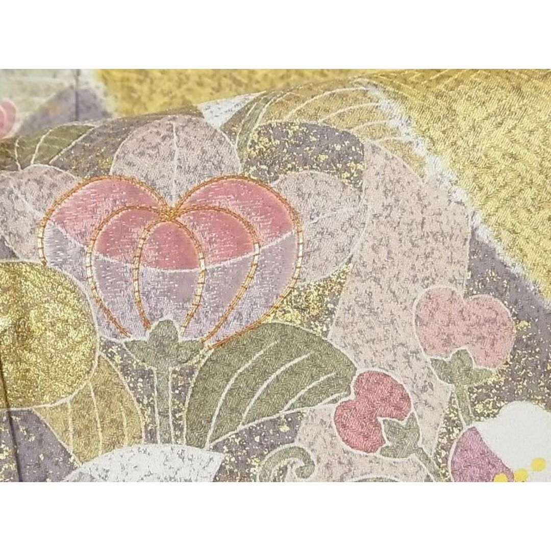 平和屋-こころ店■極上 京友禅作家 松井佚鴦 訪問着 駒刺繍 雪輪吉祥花文 金彩 着丈164.5cm 裄丈65.5cm 正絹 逸品 未使用 3kk3208