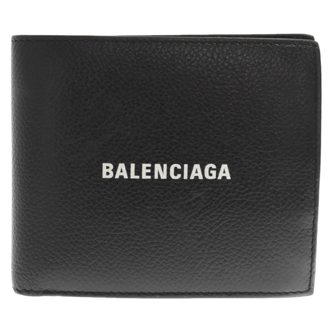 BALENCIAGA バレンシアガ スクエア ロゴ 二つ折り財布 コインケース ウォレット 594315 ブラック