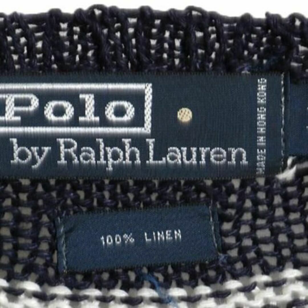 Ralph Lauren(ラルフローレン)の90s ポロ ラルフローレン 100% リネン ボーダー ニット セーター  M メンズのトップス(ニット/セーター)の商品写真