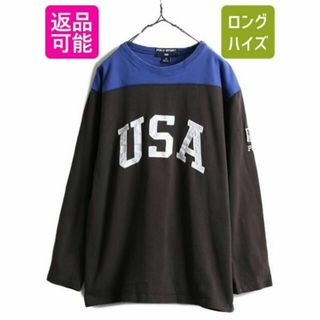 ラルフローレン(Ralph Lauren)の90s ポロスポ?ツ ラルフローレン 2トーン フットボールTシャツ L ロンT(Tシャツ/カットソー(七分/長袖))