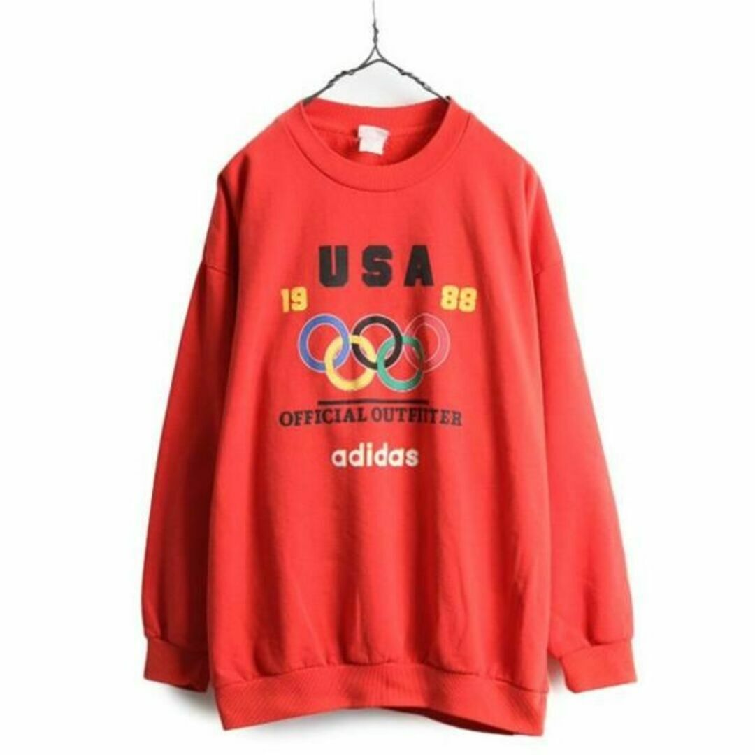 adidas(アディダス)の80s アディダス 1988 ソウルオリンピック スウェット トレーナー L 赤 メンズのトップス(スウェット)の商品写真