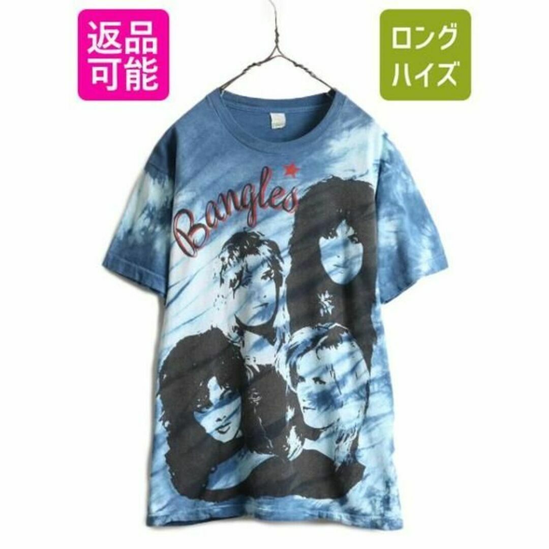 80s バングルス プリント タイダイTシャツ XL ビンテージ バンド ロックトップス