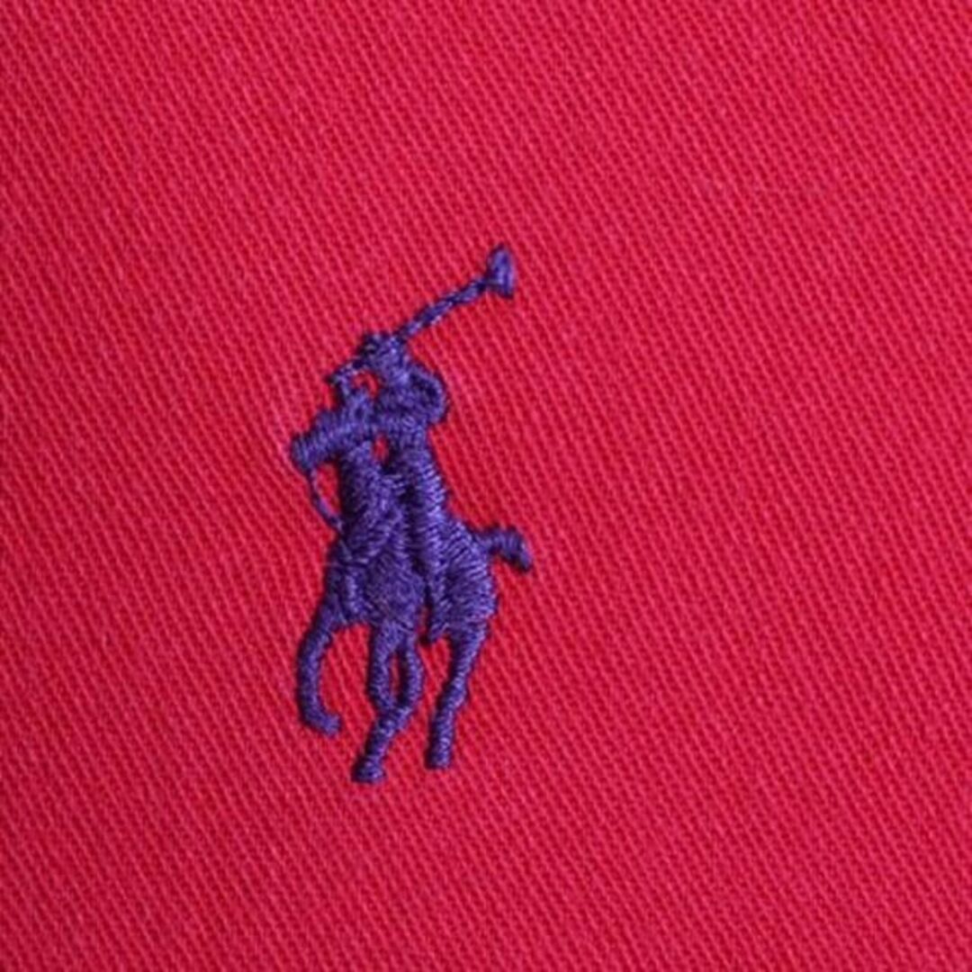 Ralph Lauren(ラルフローレン)の90s ラルフローレン コットン 長袖 ボタンダウン シャツ ポニー刺繍 L 赤 メンズのトップス(シャツ)の商品写真