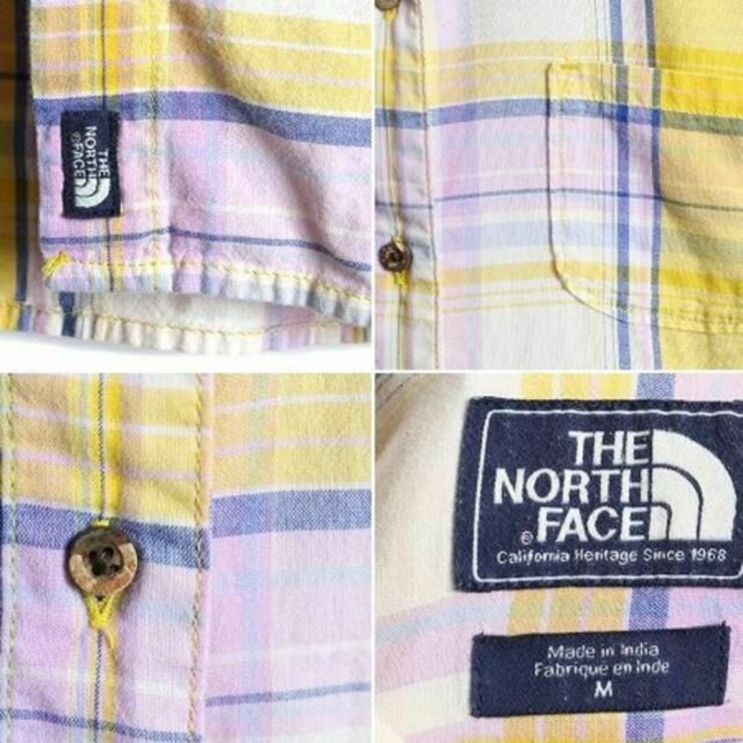 THE NORTH FACE(ザノースフェイス)のノースフェイス コットン チェック 長袖 シャツ ポケット付き ワンポイント M レディースのトップス(シャツ/ブラウス(長袖/七分))の商品写真