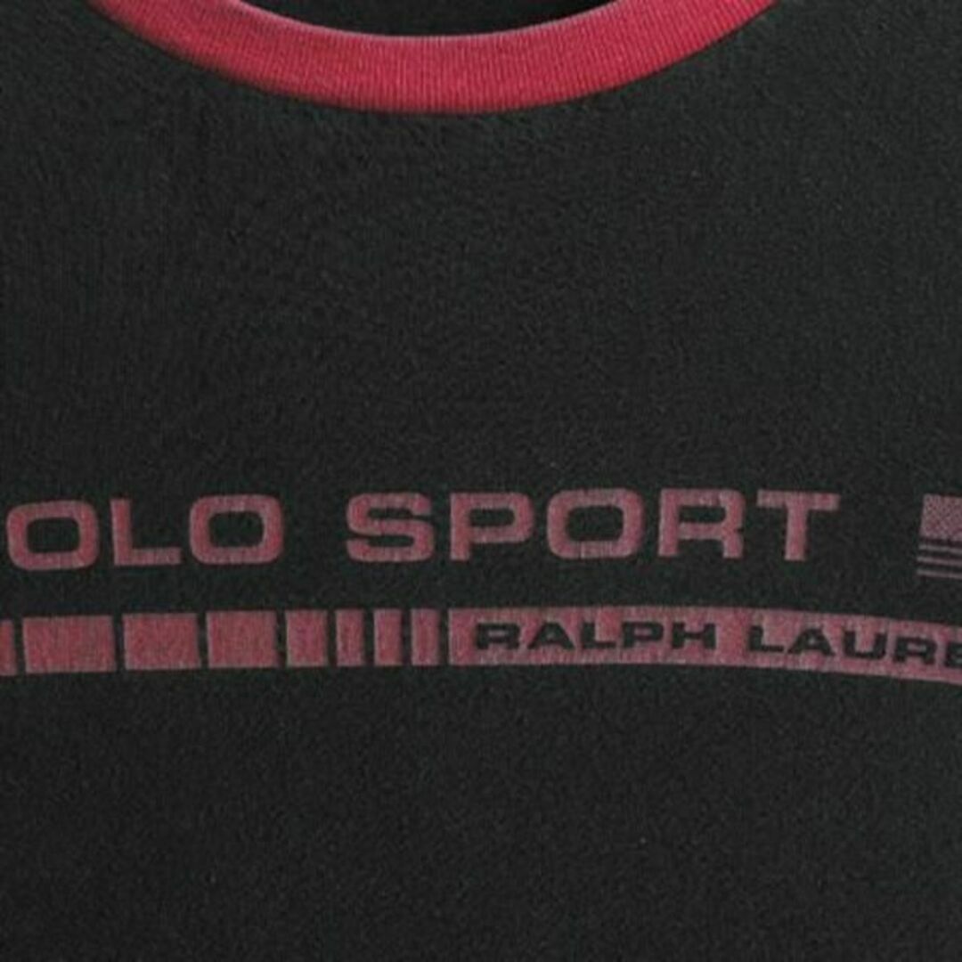 Ralph Lauren(ラルフローレン)の90s ポロスポーツ ラルフローレン プリント 長袖Tシャツ XL 黒 2トーン メンズのトップス(Tシャツ/カットソー(七分/長袖))の商品写真