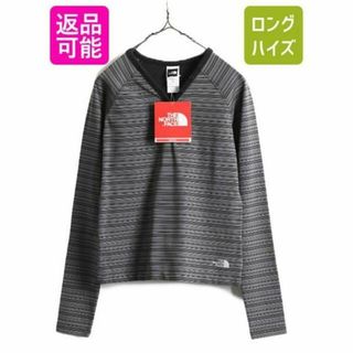 未使用 ノースフェイス ヘンリーネック ボーダー 長袖Tシャツ S ストレッチ