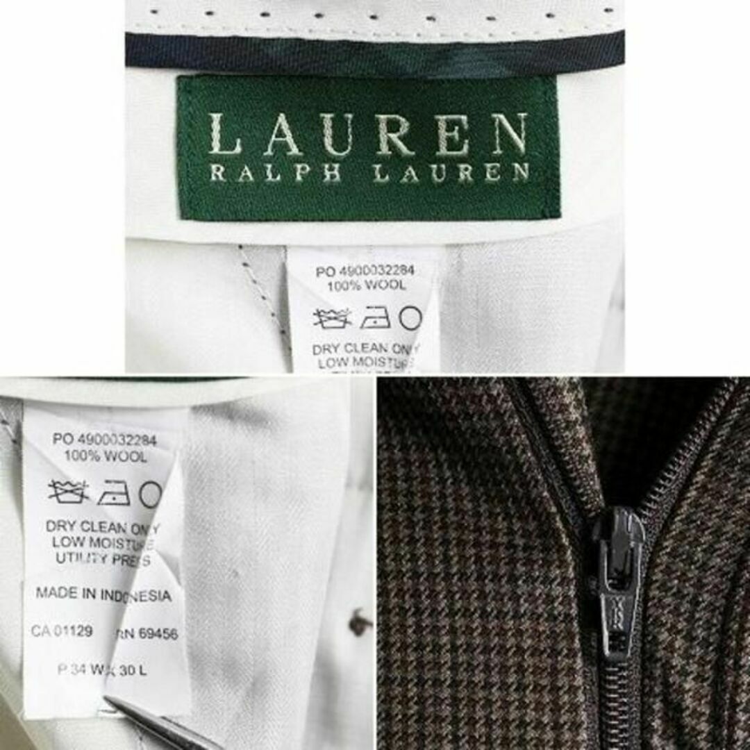 Ralph Lauren(ラルフローレン)の90s ポロ ラルフローレン チェック サマー ウール スラックス パンツ 34 メンズのパンツ(スラックス)の商品写真