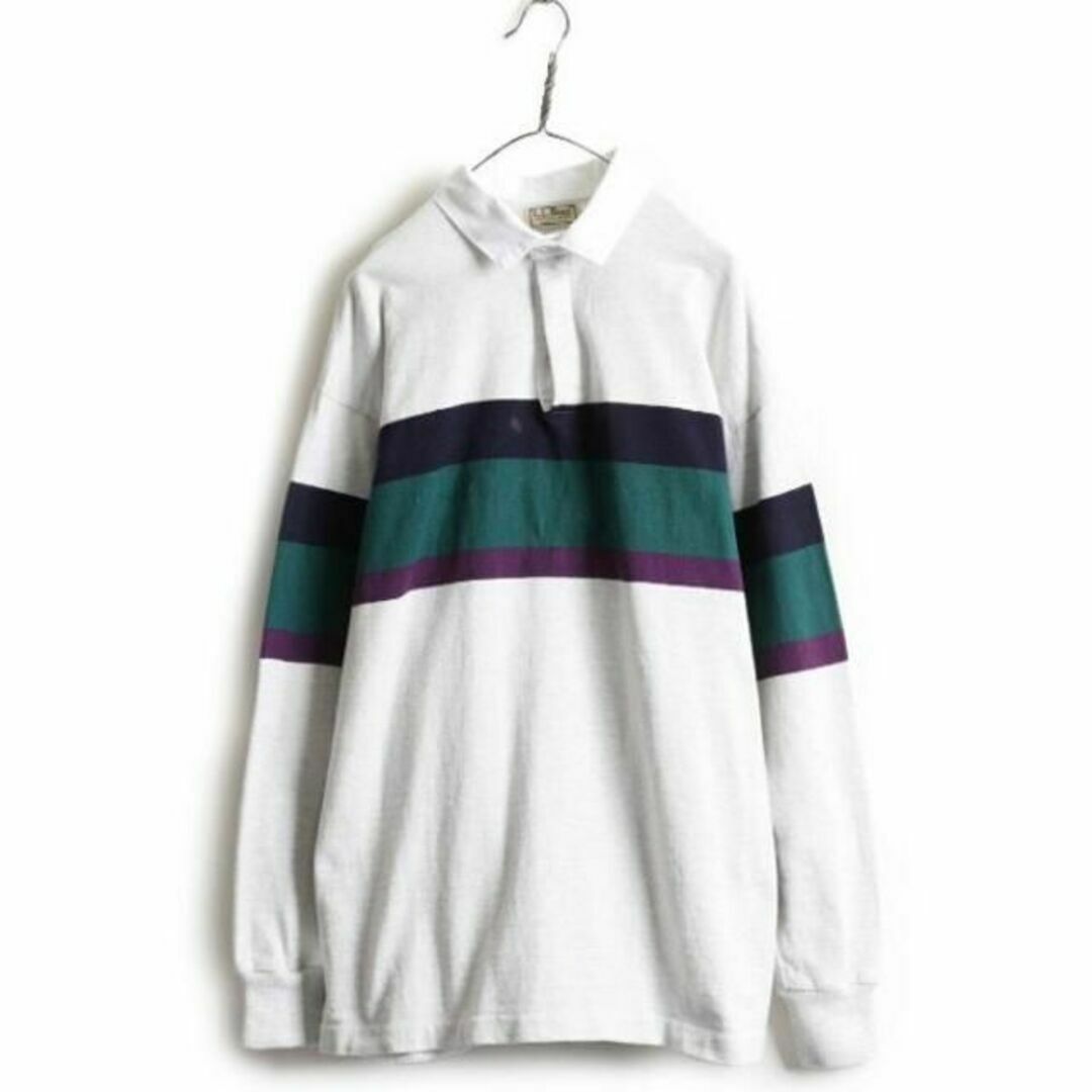 【税込】 エルエルビーン USA製 80s - L.L.Bean ボーダー ラガー 長袖 男性用