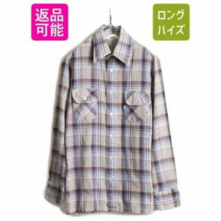 リーバイス(Levi's)の70s リーバイス BIG E チェック 長袖シャツ S ボックス 薄手 白タブ(シャツ)