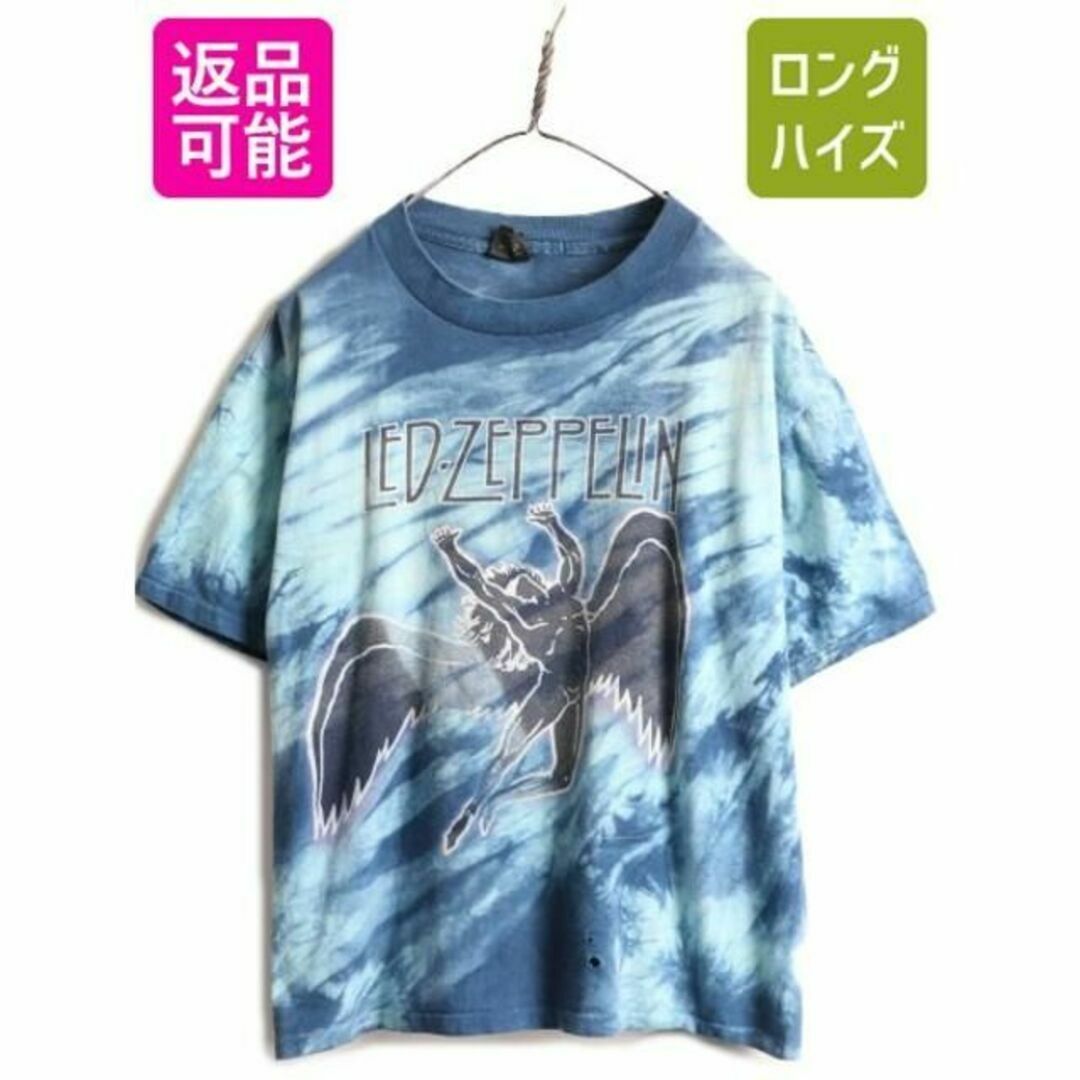 80s USA製 レッドツェッペリン プリント タイダイ Tシャツ L バンド