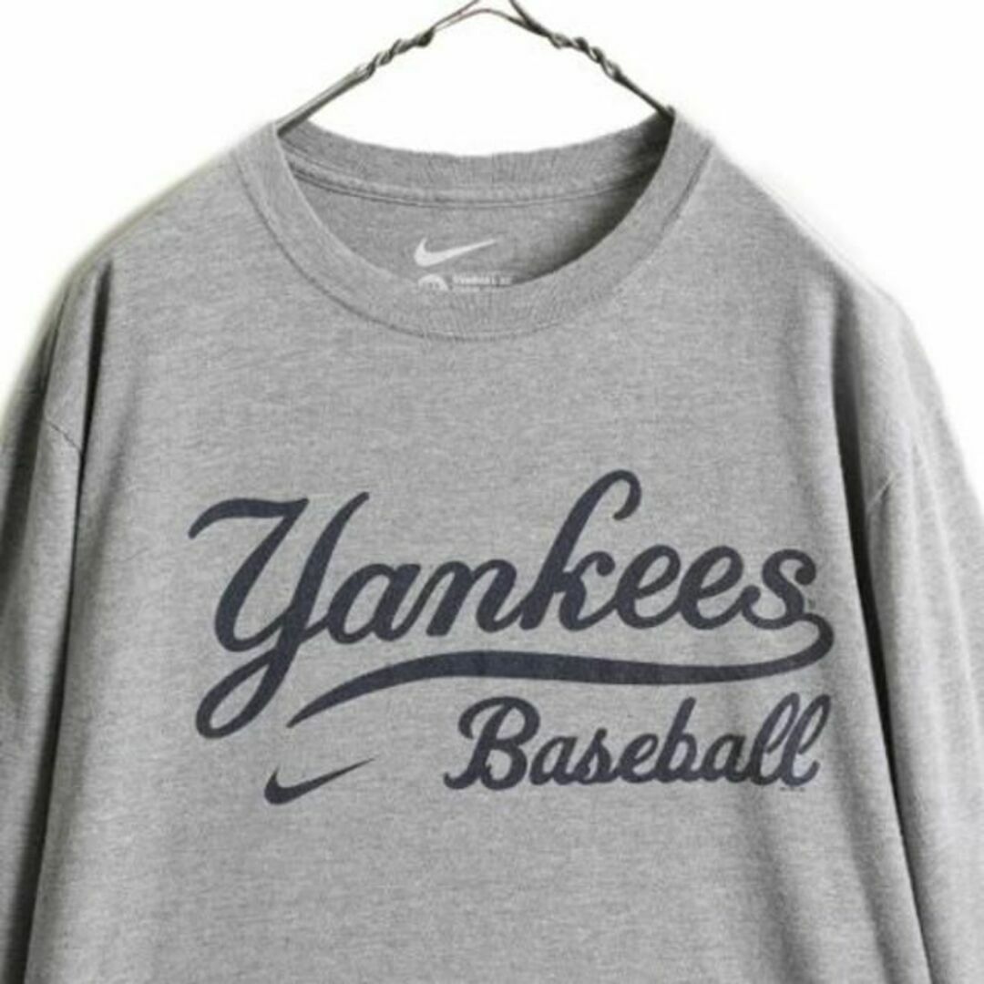 NIKE(ナイキ)のナイキ MLB オフィシャル ニューヨーク ヤンキース 長袖 Tシャツ XL 灰 メンズのトップス(Tシャツ/カットソー(七分/長袖))の商品写真