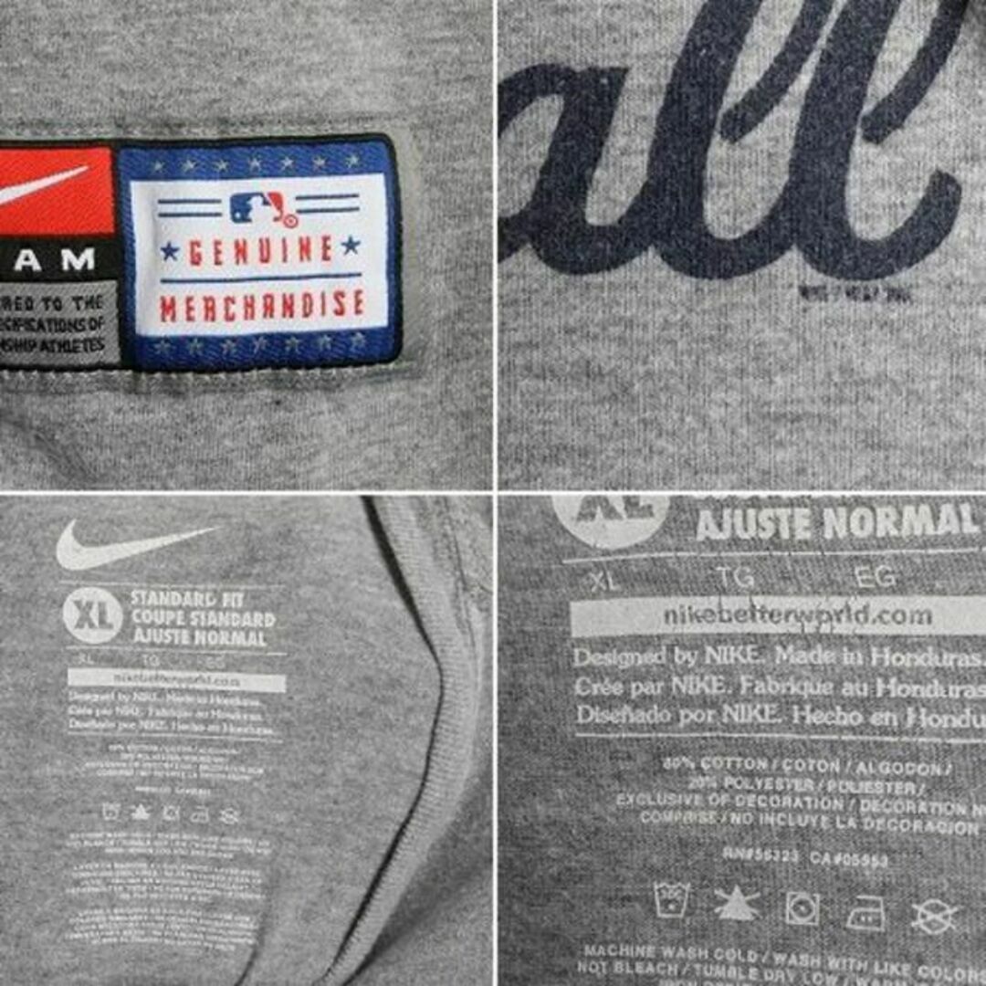 NIKE(ナイキ)のナイキ MLB オフィシャル ニューヨーク ヤンキース 長袖 Tシャツ XL 灰 メンズのトップス(Tシャツ/カットソー(七分/長袖))の商品写真