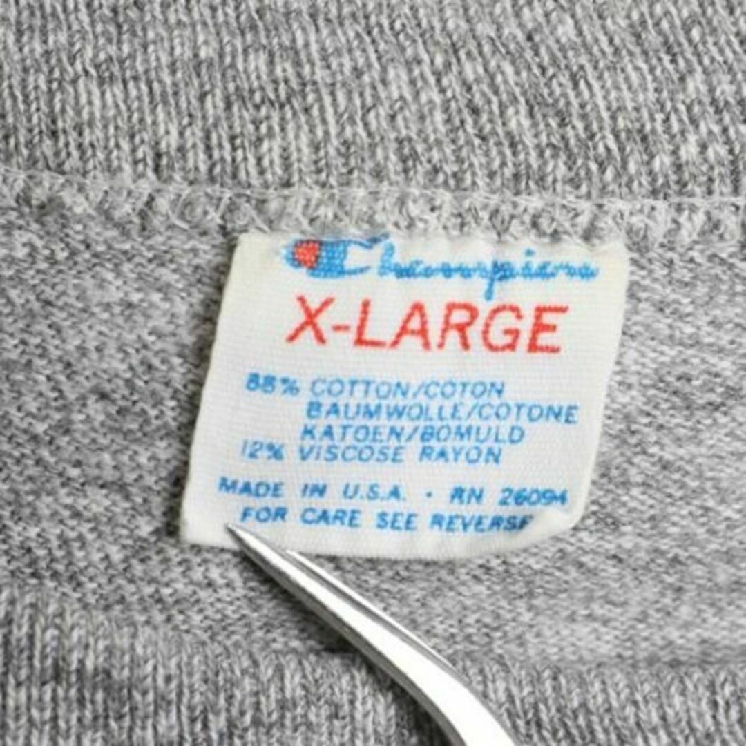 Champion - 80s USA製 チャンピオン 88 12 Tシャツ XL 目無し 無地 灰