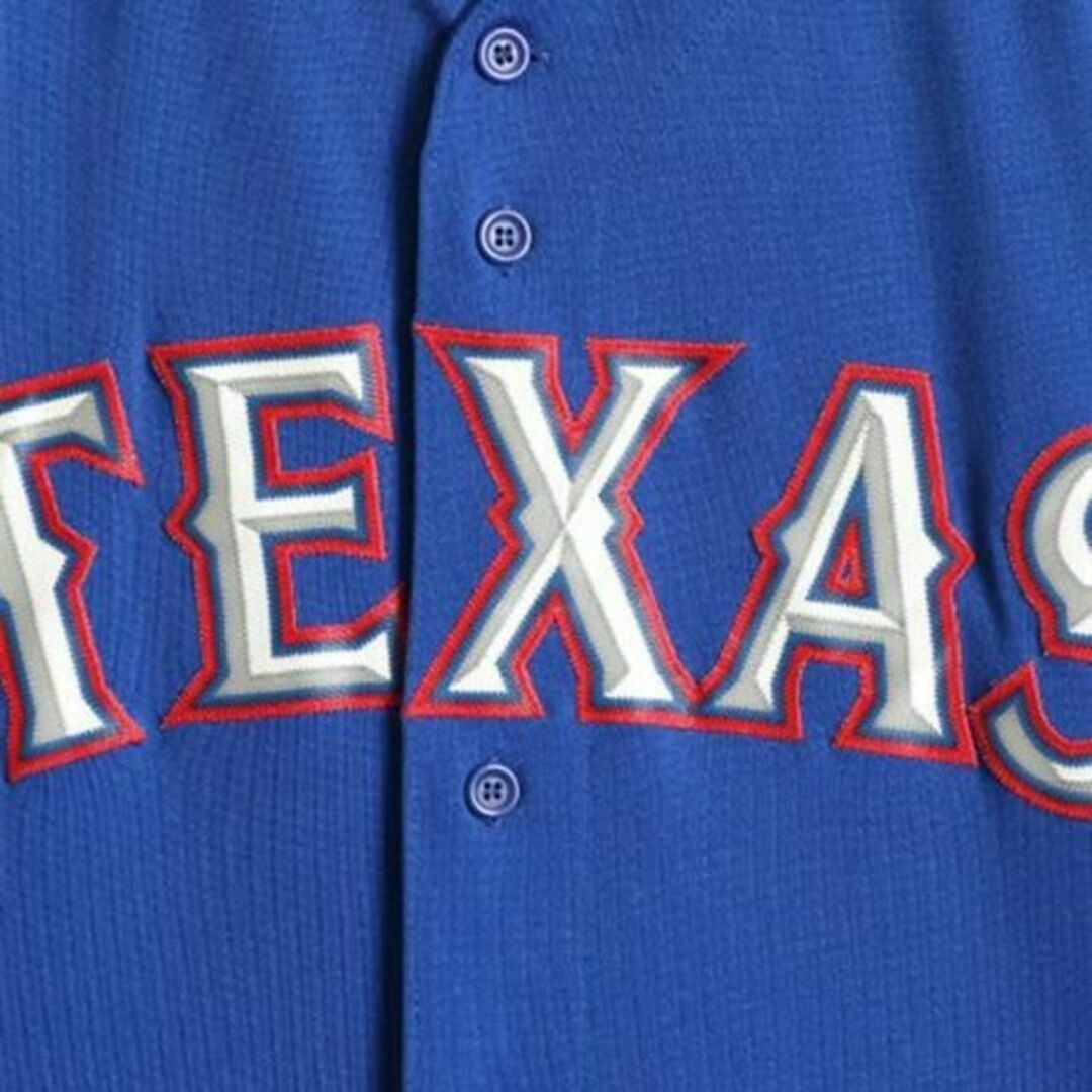 MLB Majestic テキサス レンジャーズ ベースボール シャツ M 青 MLB Majestic テキサス レンジャーズ ベースボール シャツ M 青