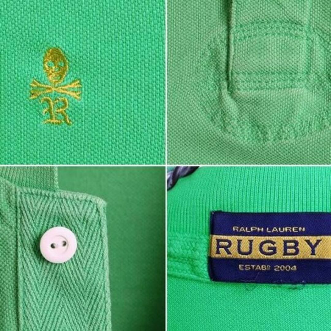 Ralph Lauren(ラルフローレン)のスカル刺繍 ラグビー ラルフローレン ラガーシャツタイプ 鹿の子 ポロシャツ  メンズのトップス(シャツ)の商品写真