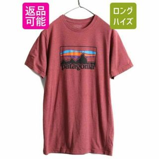 パタゴニア(patagonia)の17年製 パタゴニア フィッツロイロゴプリント 半袖Tシャツ M 霜降り レッド(Tシャツ/カットソー(半袖/袖なし))