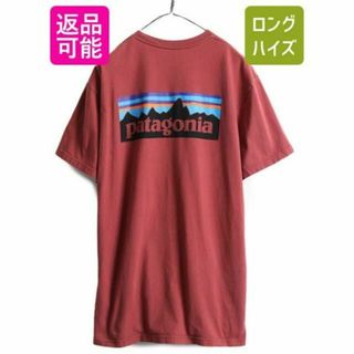 パタゴニア(patagonia)の17年製 パタゴニア プリント 半袖Tシャツ プリントT ロゴT L テラコッタ(Tシャツ/カットソー(半袖/袖なし))