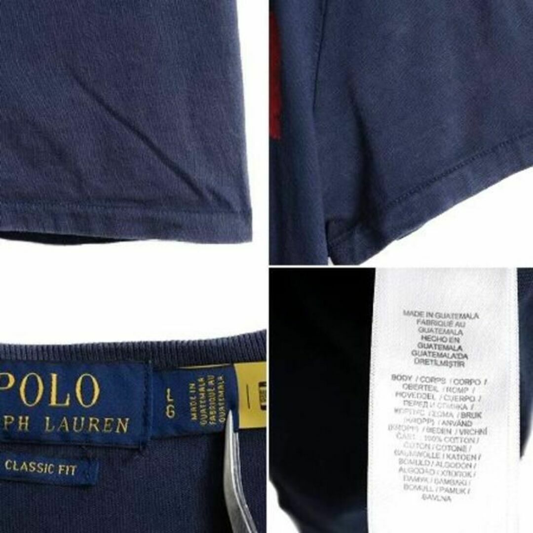 Ralph Lauren(ラルフローレン)のポロ ラルフローレン ステンシルプリント 半袖Tシャツ シングルステッチ L 紺 メンズのトップス(Tシャツ/カットソー(半袖/袖なし))の商品写真