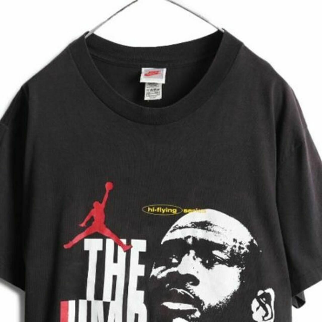 NIKE(ナイキ)の90s ナイキ マイケル ジョーダン プリント Tシャツ XL 初期 銀タグ 黒 メンズのトップス(Tシャツ/カットソー(半袖/袖なし))の商品写真