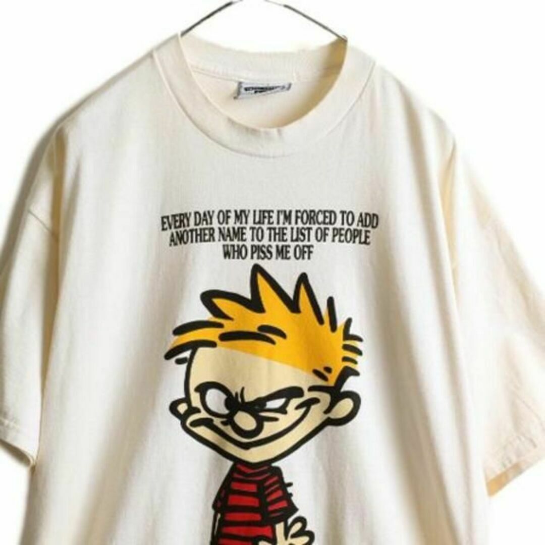 90s カルビン&ホッブス プリント Tシャツ XL キャラクター 90s カルビン&ホッブス プリント Tシャツ XL キャラクター
