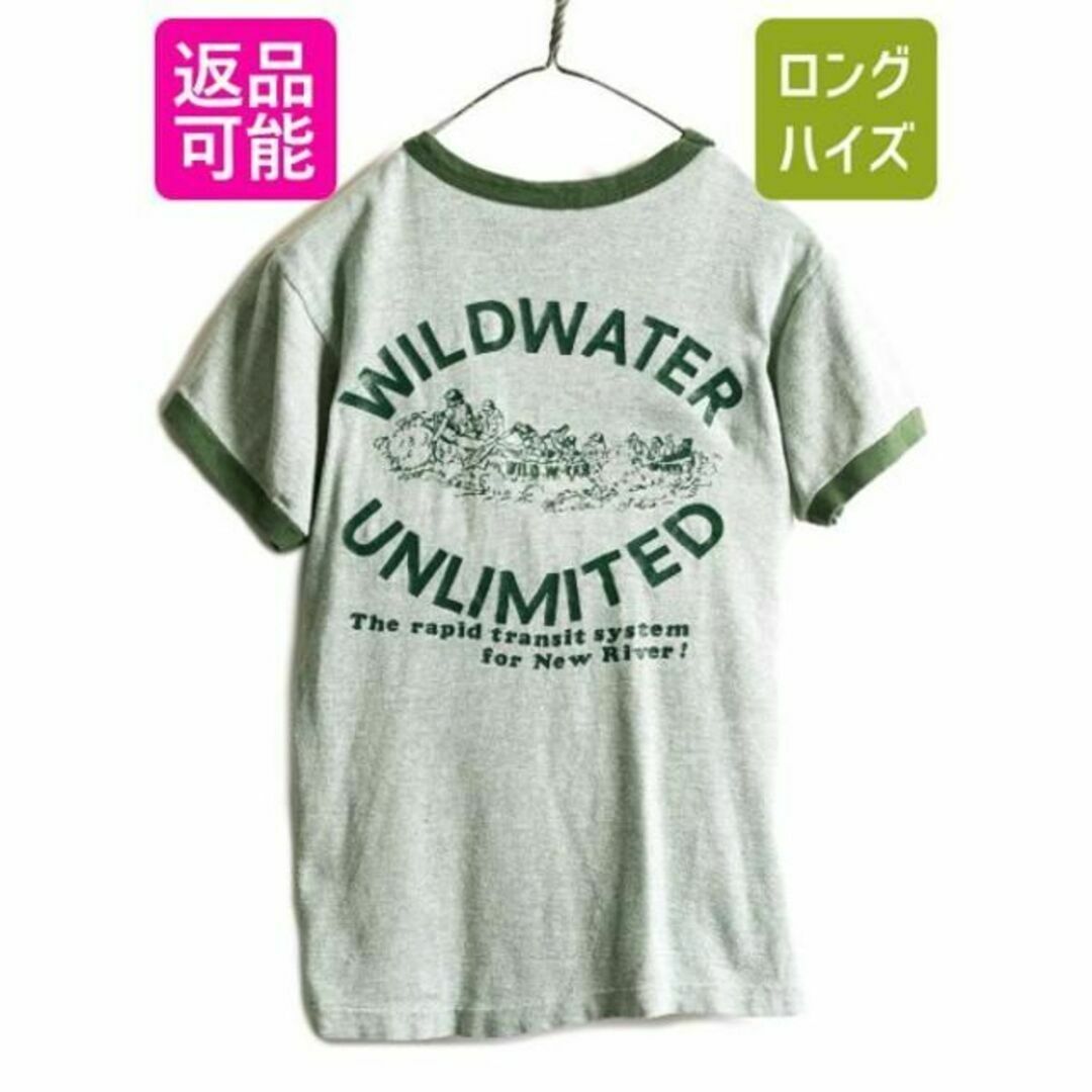 70s バータグ チャンピオン 88 12 プリント リンガー Tシャツ M 緑