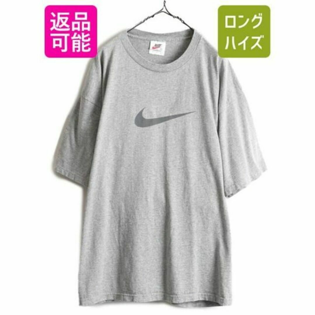 ナイキ 　銀タグ90s　スウッシュビッグロゴTシャツ　希少デザイン　背面ロゴＬ