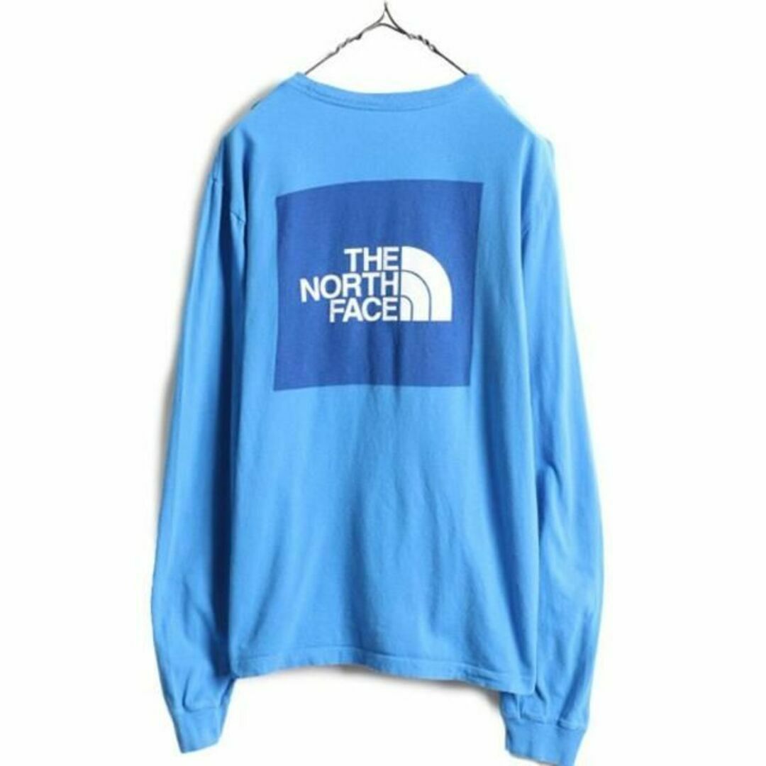 THE NORTH FACE(ザノースフェイス)のノースフェイス 両面 プリント 長袖 Tシャツ M アウトドア ロンT ブルー メンズのトップス(Tシャツ/カットソー(七分/長袖))の商品写真